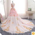 2017 Chic Empire Cathedral Gown Long Train Embroidery Luxury Crystals Floral Bridal Gown Dress Wedding Dress